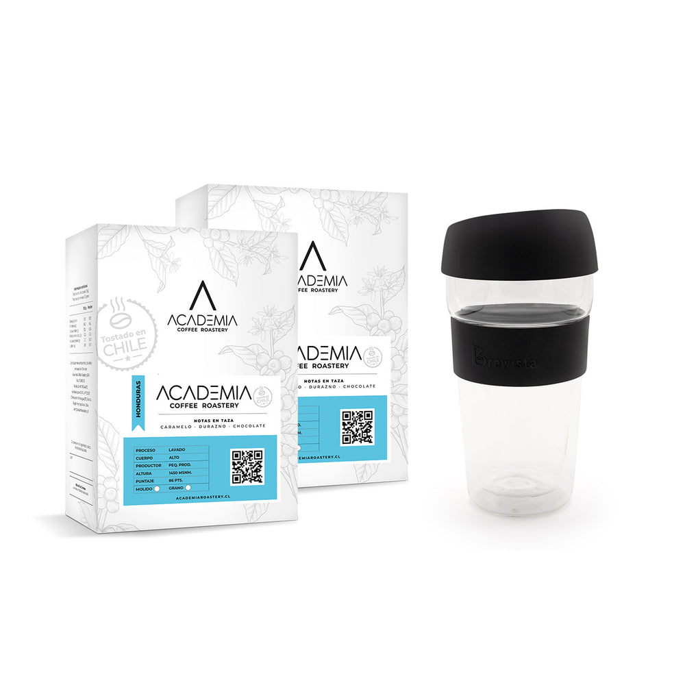 2 Café Academia 250 grs. + Smart Mug Brewista 450 ml.